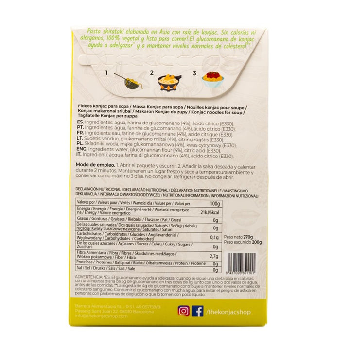 Fideos de konjac pour soupe 200g - Mincidelice