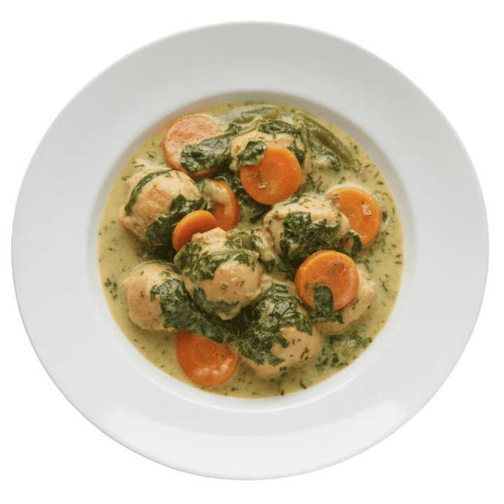 Plat cuisiné émincé de dinde aux épinards - Mincidelice