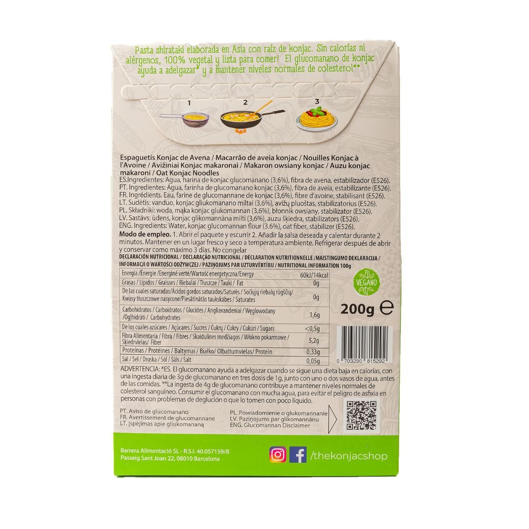 Spaghetti de konjac avoine 200g - Mincidelice