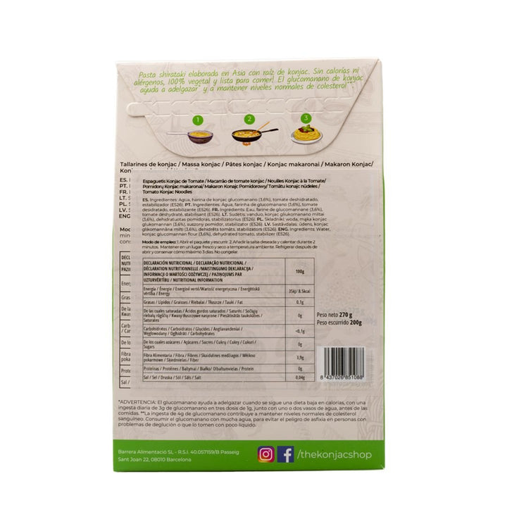 Spaghetti de konjac tomate 200g - Mincidelice