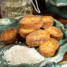 Crostini proteici al Formaggio Italiano - Croûtons protéiné au Fromage Italien