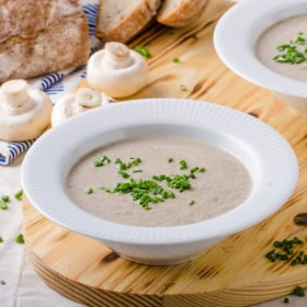 Pasto sostitutivo zuppa ai funghi senza glutine