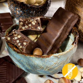 SENZA GLUTINE Barretta Iperproteica Croccante Cioccolato e Nocciola - Chocolate Hazelnut 