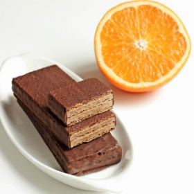 Wafer Iperproteici Fondente e Arancia - Gaufrette Hyperprotéinée Chocolat Noir et Orange