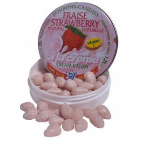 Caramelle rotonde senza zucchero all'aroma di fragola - Bonbons fraise